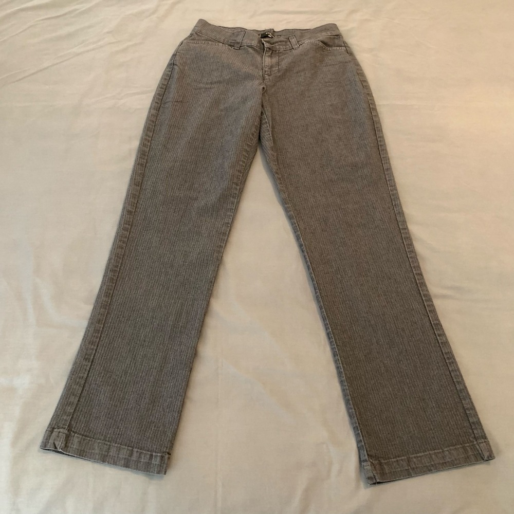 Riders By Lee Pants Womens 6 Gray Herringbone Twill Straight Leg Stretch Dress